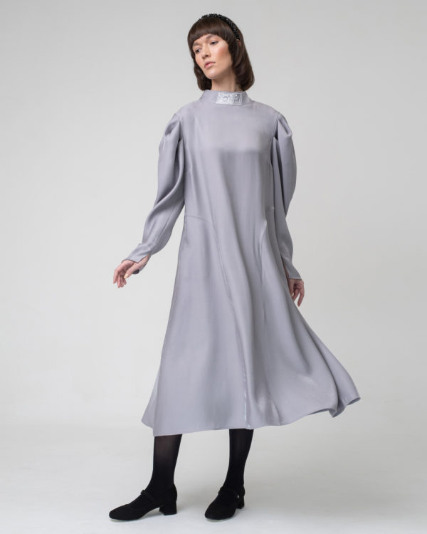 Платье «Александра Федоровна» из вискозы, французский серый