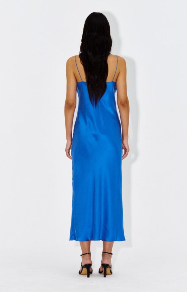 Платье-комбинация синее