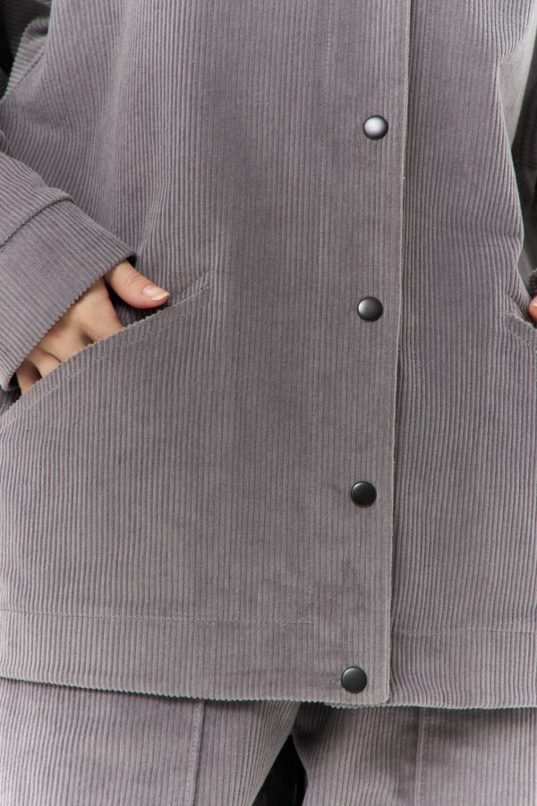 Куртка «Мария Кюри» из вельвета, цвет светло-серый