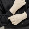 Перчатки в рубчик из объемной шерсти черный | ПЕРВЫЙ. МОДНЫЙ